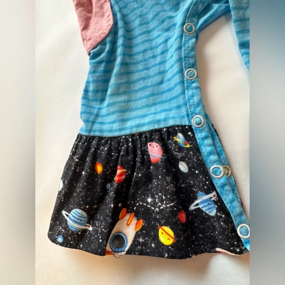 12M Ricrac & Ruffles Mystery Space Romper